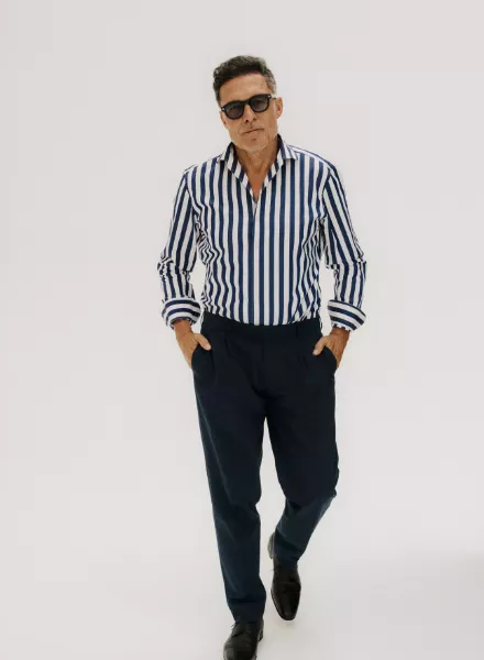 The American businessman and hotelier André Balazs in the INTERVIEW magazine September 2025 - he was portrayed by Charlie GRAY c/o LGA MANAGEMENT