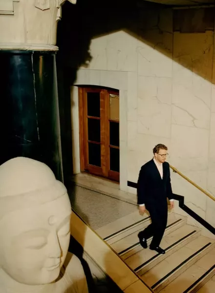 ‘My secret guide to the British Museum’ - Sam WRIGHT c/o LGA MANAGEMENT portrays Nicholas Cullinan, Director of The British Museum, for HTSI magazine