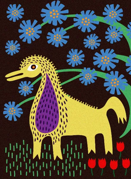 Edholm Ullenius c/o AGENT MOLLY & CO create new colorful creatures – half wolf, half garden gnome
