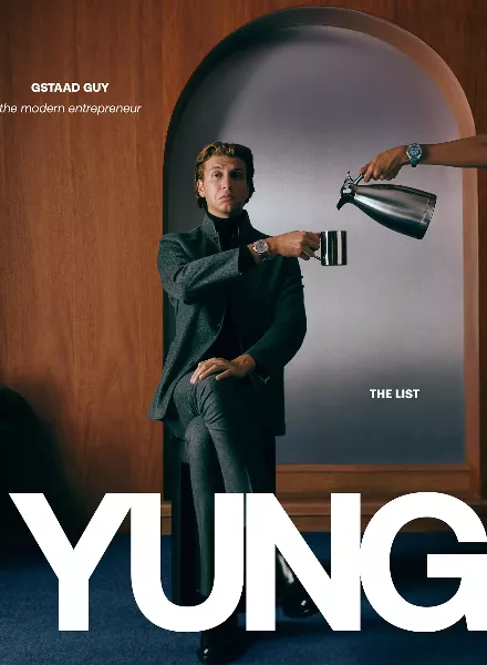 PER APPELGREN photographs social-media phenomenon The Gstaad Guy for an Audemars Piguet special in YUNg Magazine