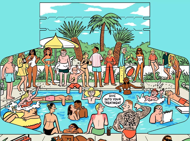 Mosh Men’s Health - Illustration by Mark Long c/o 2AGENTEN for the men’s health campaign of the Australian brand