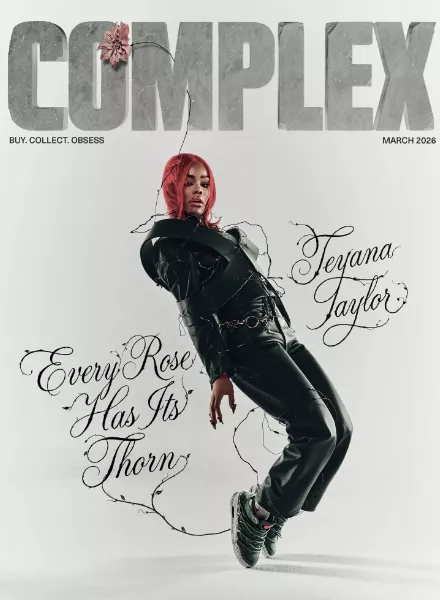 “Every Rose Has Its Thorn” – artist Teyana Taylor on the cover of the March 2026 issue of Complex magazine, photographed by Conor Cunningham