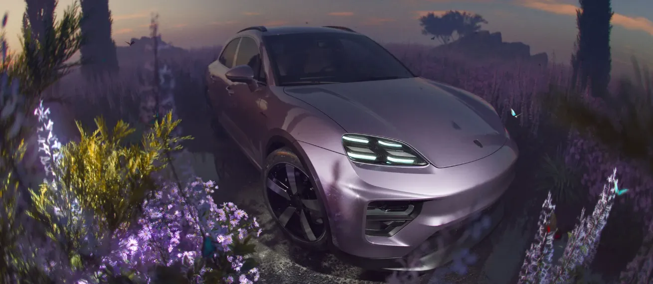 Thomas Schorn presents the PORSCHE MACAN in 'Lavender Dreams' - photography, CGI and retouch from a single source
