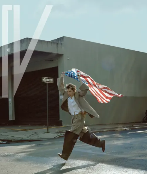 Male model Carson Williams on the cover of FV Magazine's 'The Voices of America' issue - photographed by Cristian Hunter