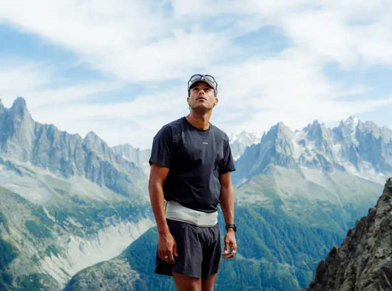 Carolin Unrath photographed the 2026 Running Belt campaign for Raide Research in the Chamonix area during the legendary Ultra-Trail du Mont-Blanc, aka UTMB