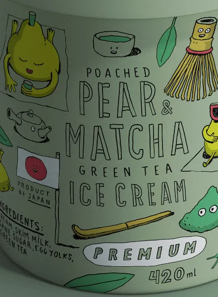 Poached Pear & Matcha – Bertone Studio Serves Up a Playful Packaging Concept
