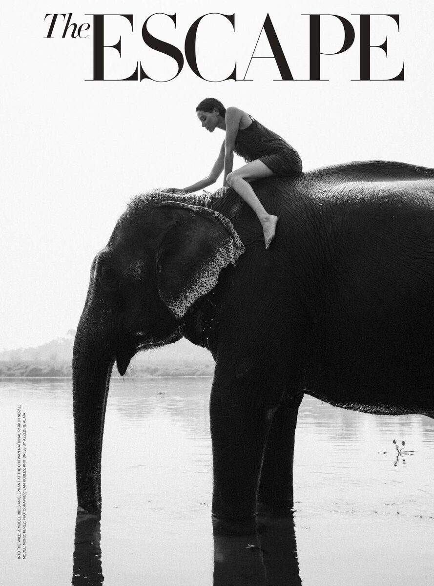 Die Safari-Strecke 'The Escape' in der HARPER’S BAZAAR Interiors mit LOUISA MODEL <b>Monic PEREZ</b> in er Hauptrolle, drei Fotos von Sam Robles für Euch auf GoSee