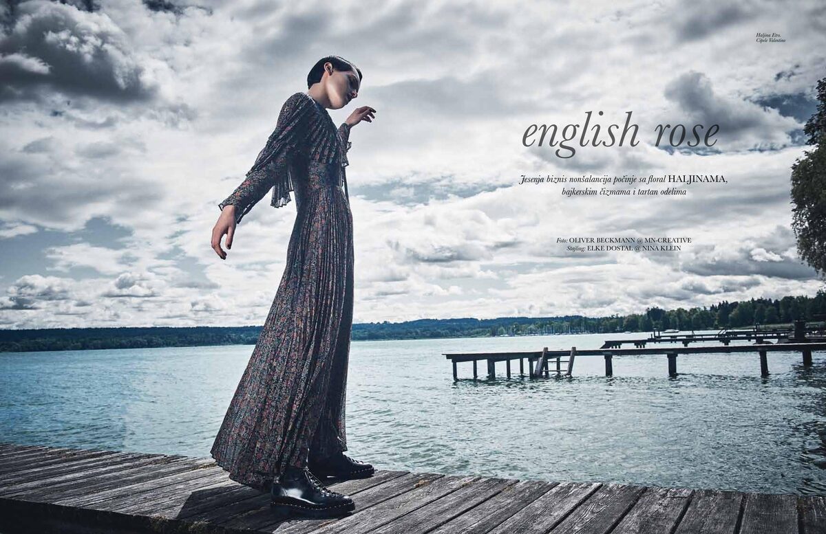 'English Rose' - Oliver Beckmann fotografiert Model <b>Julia SMIGIELSKA c/o LOUISA MODELS</b> für die ELLE Serbia, Styling Elke Dostal c/o NINA KLEIN