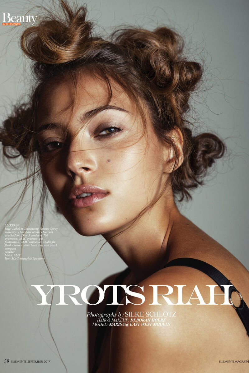 Captivating beauty editorial in ELLEMENTS Magazine - in front of the camera: EAST WEST MODEL Marisa S., photos by Silke Schlotz