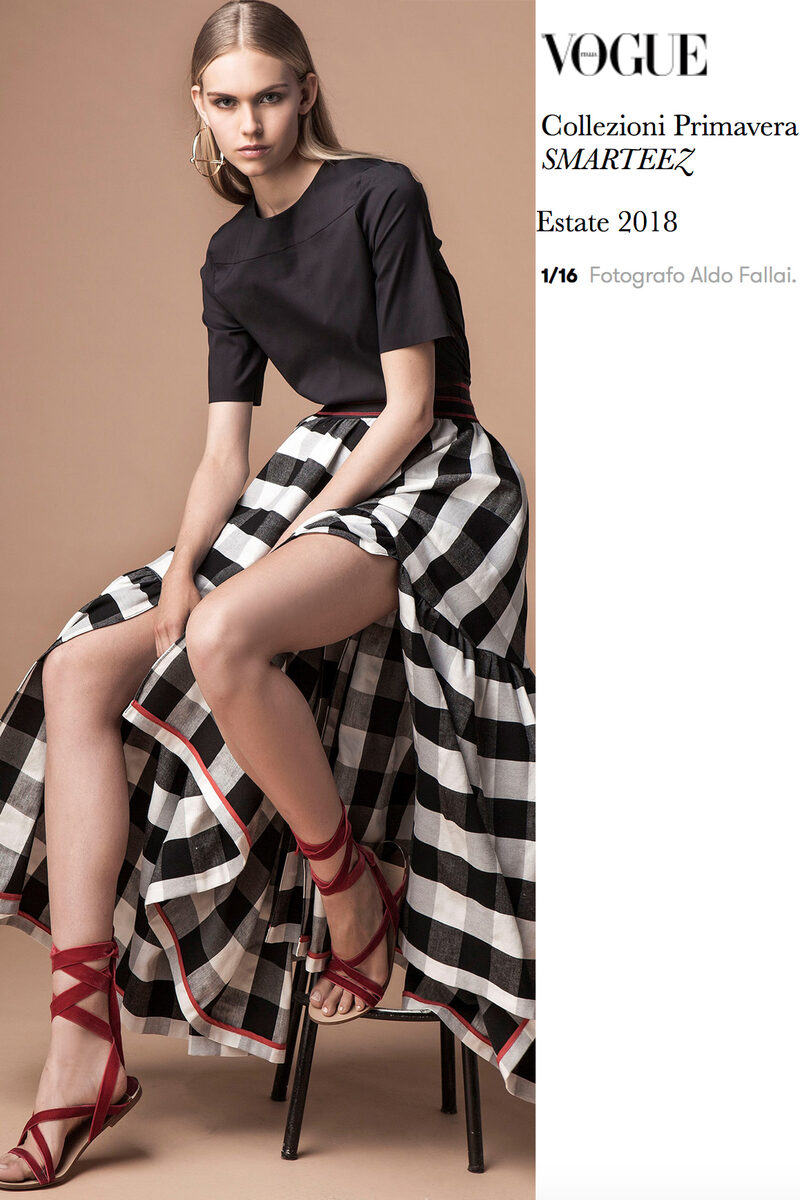 Das SMARTEEZ-Special in der VOGUE Italy präsentiert die Collezioni Primavera Estate 2018 featuring EAST WEST Model Miriam R., zwei der smarten Looks für Euch auf GoSee