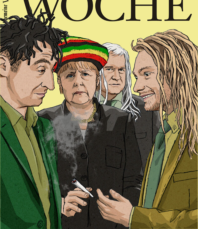 'Ready for the Island' - cover illustration for FAZ magazine by Jan RIECKHOFF c/o ART ACT