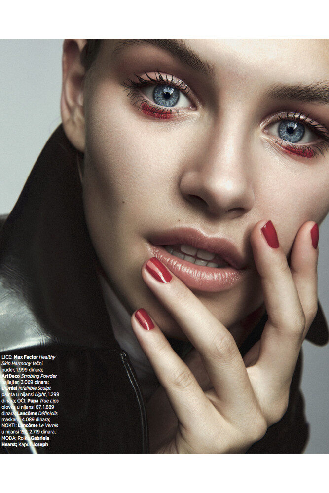HARPER'S BAZAAR Serbia cover spread with <b>JOHANNA S. EXCLUSIVELY c/o EAST WEST MODELS</b>