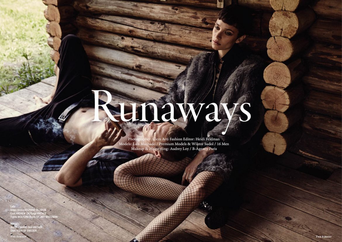 Runaways' – beautiful Lais MACHADO c/o LOUISA MODELS in front of the camera of Clem Arti for THE FOREST magazine