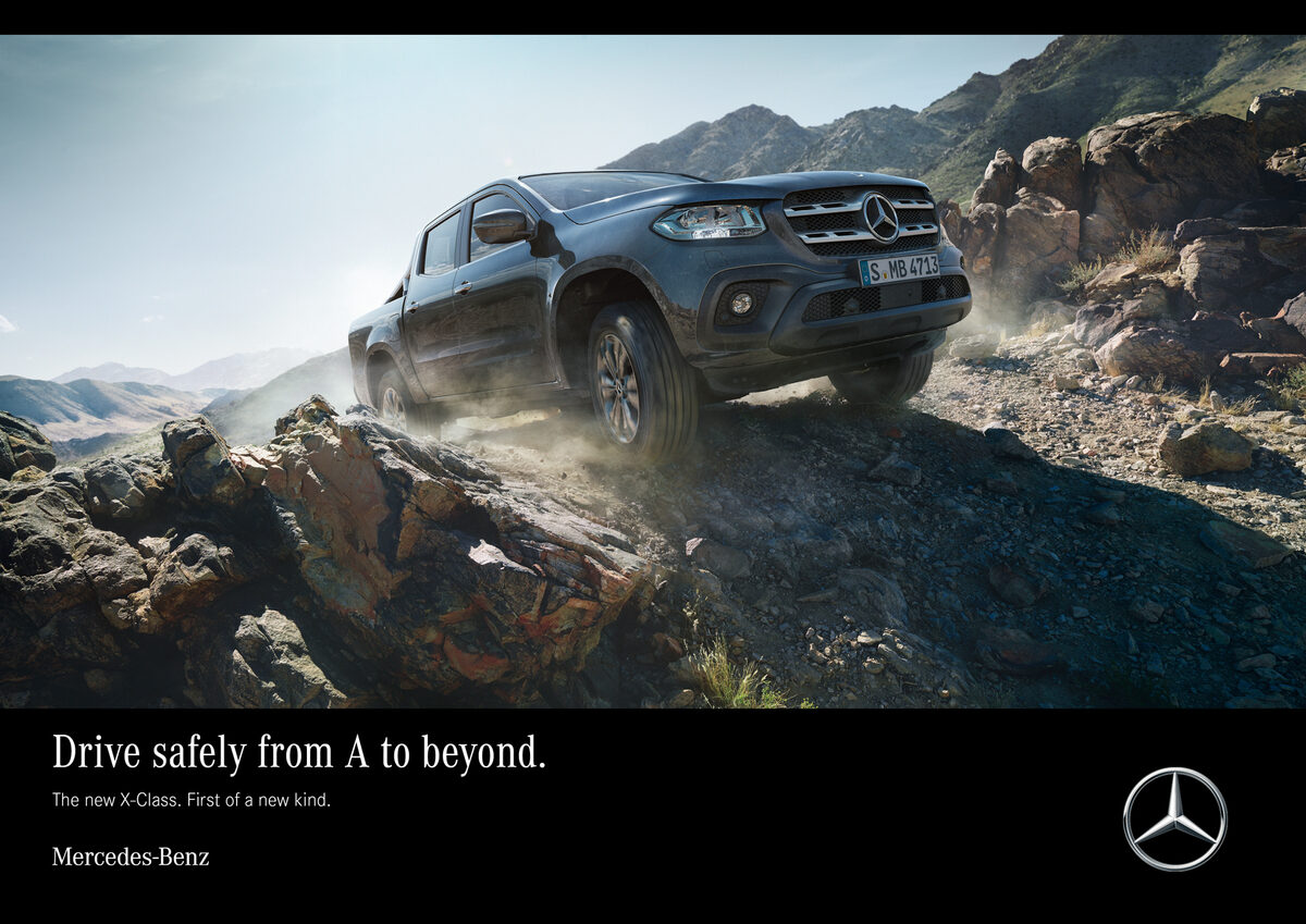 'The new X-Class. First of a new Kind.' MERCEDES-BENZ launch campaign by ANKE LUCKMANN and RECOM BERLIN, photographed for LUKAS LINDEMANN ROSINSKI on and off road in various climate zones