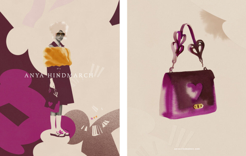 Fashion Illustrationen für die HW Kollektion von ANYA HINDMARCH by Cecilia CARLSTEDT c/o AGENT BAUER