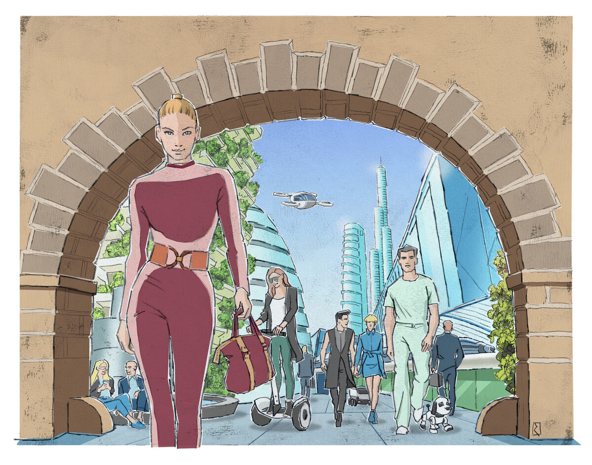 'Smart Cities' in PORSCHE Consulting magazine - illustrated by Jan RIECKHOFF c/o ART ACT