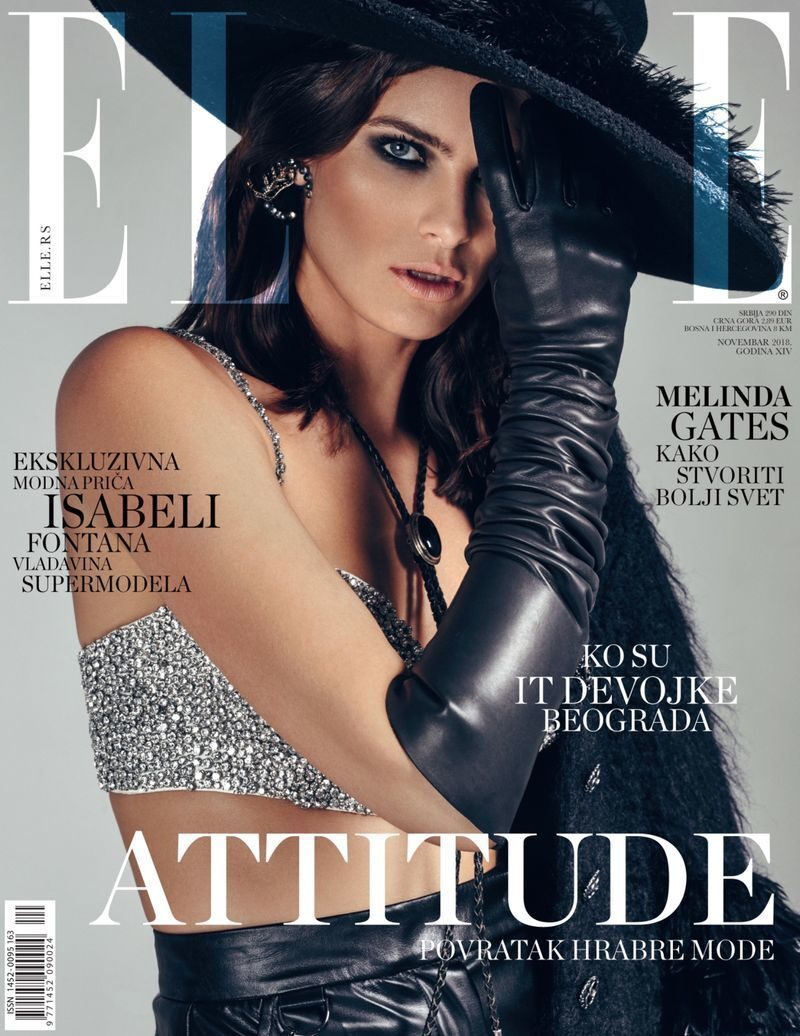 'Attitude' - Top Model <b>Isabeli FONTANA c/o LOUISA MODELS</b> in der Coverstrecke der ELLE Serbia November '18, fotografiert von Dawid Klepadlo, Styling Pablo Patane