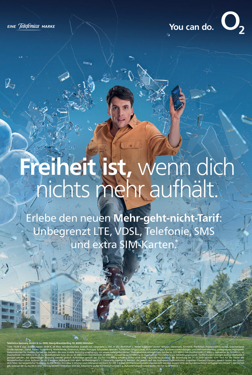 O2 Kampagne umgesetzt mittels CGI und technologischer Raffinesse von Holger Pooten c/o Emeis Deubel für Kolle Rebbe