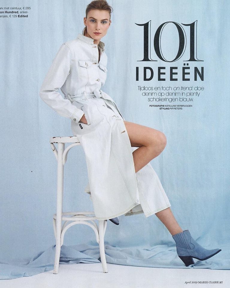 '101 IDEEEN' - Model Sofie BUYSE c/o VIVA MODELS Berlin in der XXL-Denim-Strecke der MARIE CLAIRE NL April 19, Fotos Katelijne Verbruggen