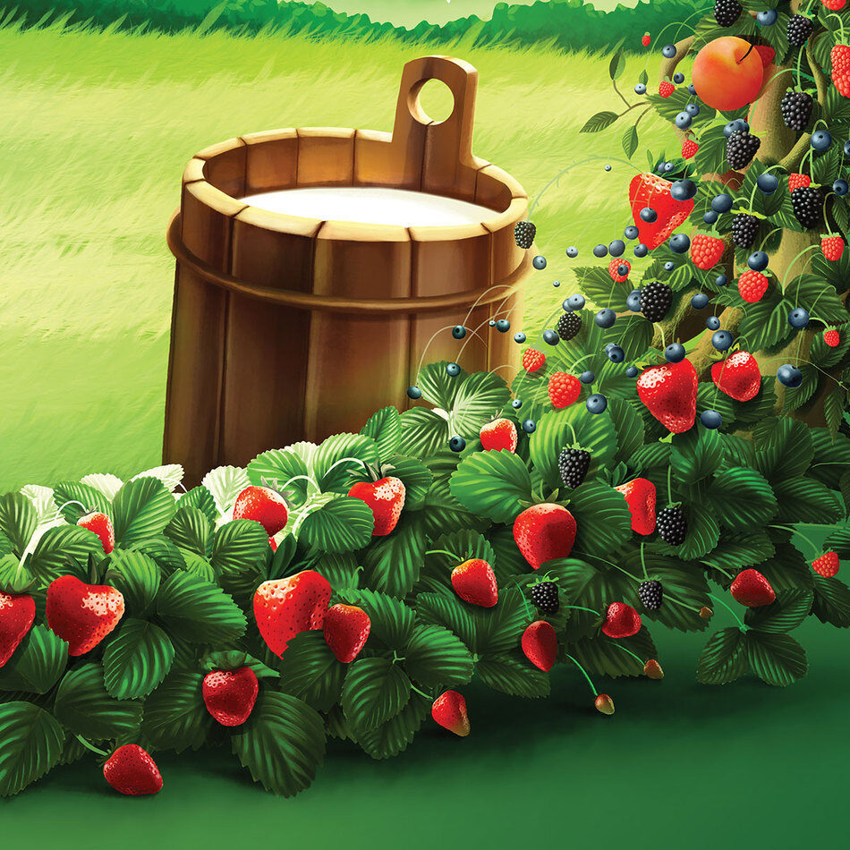 Illustration für den Milchprodukte-Hersteller NAPOLACT, der rumänischen Hauptmarke des niederländischen Unternehmens FrieslandCampina und einer der größten Hersteller von Milchprodukten in Rumänien von <b>Vali PETRIDEAN c/o VISUALEYES ARTISTS</b>