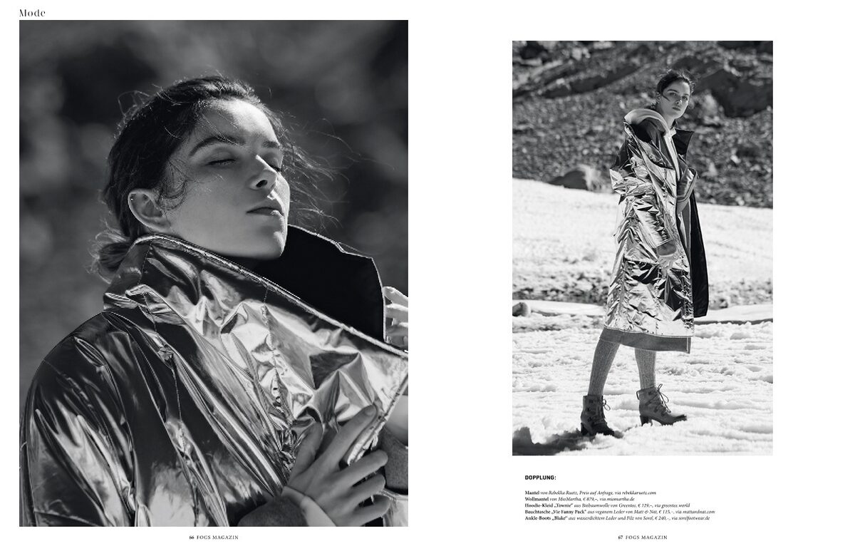 FOGS magazine celebrates the ice age - the Winter ‘19/‘20 cover spread was photographed by Linda Leitner with concept & styling by Anja WOERTGE c/o les ARTISTS by Josef Stockinger