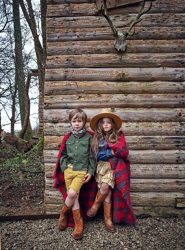 ‘Sweet Cowboy’ LISE ANNE MARSAL photographs a kids editorial for SWEET MAGAZINE in the almost untouched nature of the Country Lodge