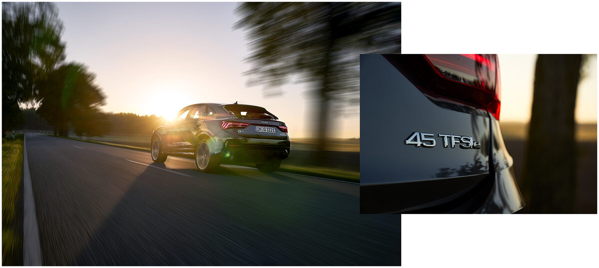 MARCUS PHILIPP SAUER : powerful, progressive, efficient – the new AUDI Q3 TFSi e Sportback with plug-in hybrid drive, photographed for PHILIPP UND KEUNTJE in Berlin