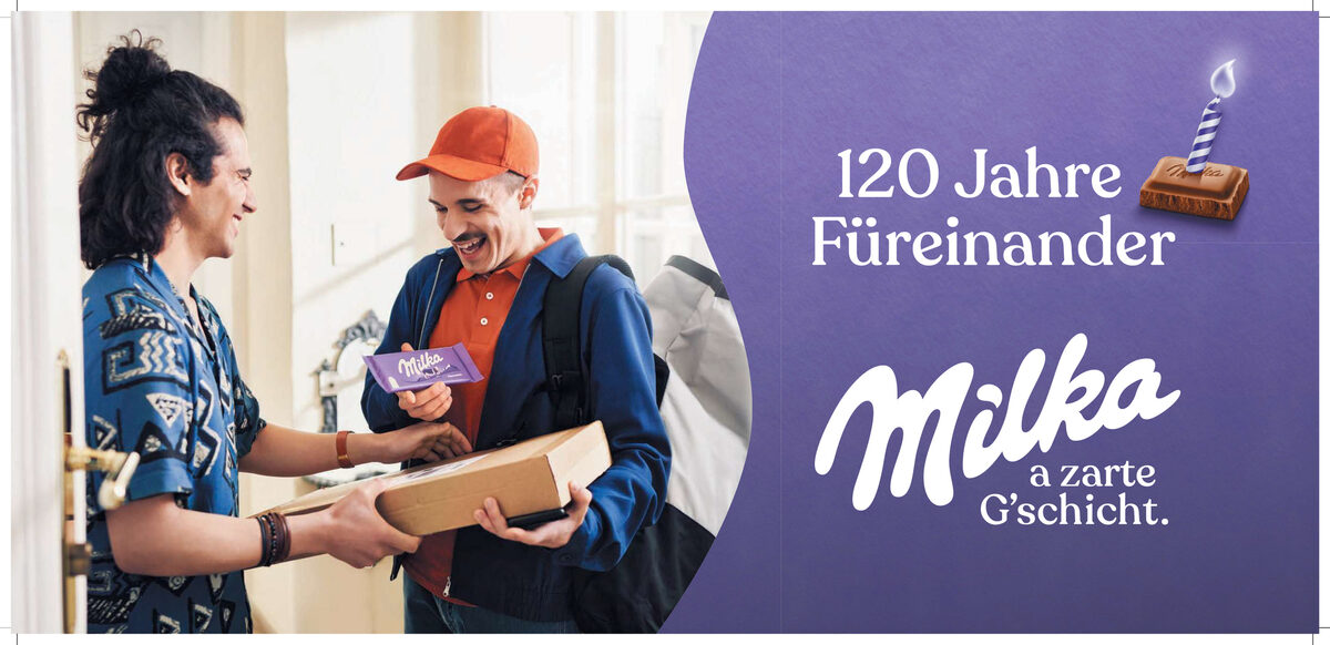 120 years of being there for one another! – thanks to popular demand, MILKA Chocolate is celebrating its 120th Anniversary with styling by Florian OPPITZ C/O MAKING OF and a big contest : Chocolate lovers can send in their wishes to make others happy