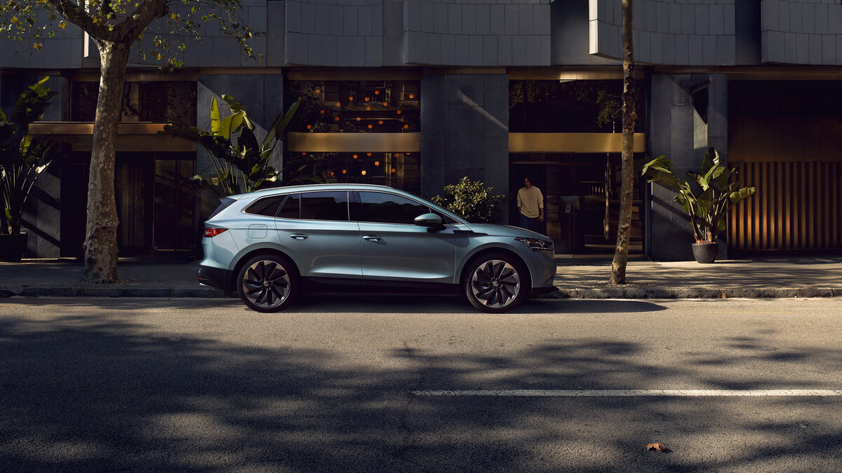 FULL OF ENERGY, the ŠKODA ENYAQ – The first all-electric SUV manufactured by Škoda, photographed day & night by MARC TRAUTMANN for Optimist INC