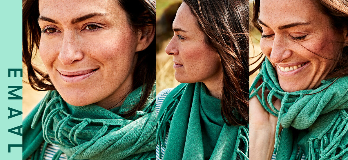 Beatrice HEYDIRI c/o SEVERIN WENDELER photographs model Sandra Blesser for EMAAL Cashmere