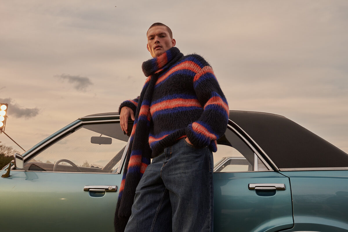 ANDREAS ORTNER zeigt Knitwear für die neue Saison - die STYLEBOP Fall Campaign, fotografiert vor den Toren Berlins