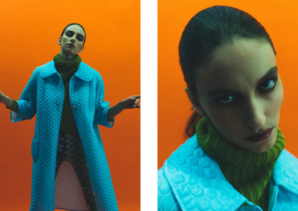 Model Julia Mora in einer freien Strecke von Fotografin Stephi Braun - Hair & Makeup Tamara KRANER c/o lesARTISTS by Josef Stockinger, Styling Kassandra Schneider, Retusche Noir Retouch und fotografiert im Milkcitystudio Munich