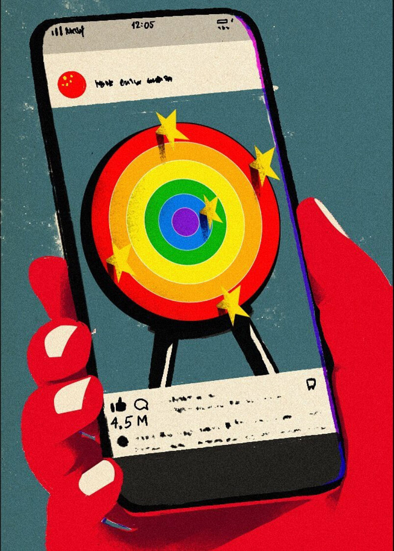 'About how nationalism is making life harder for gay people in China' - Lehel Kovacs c/o 2AGENTEN illustriert für THE ECONOMIST