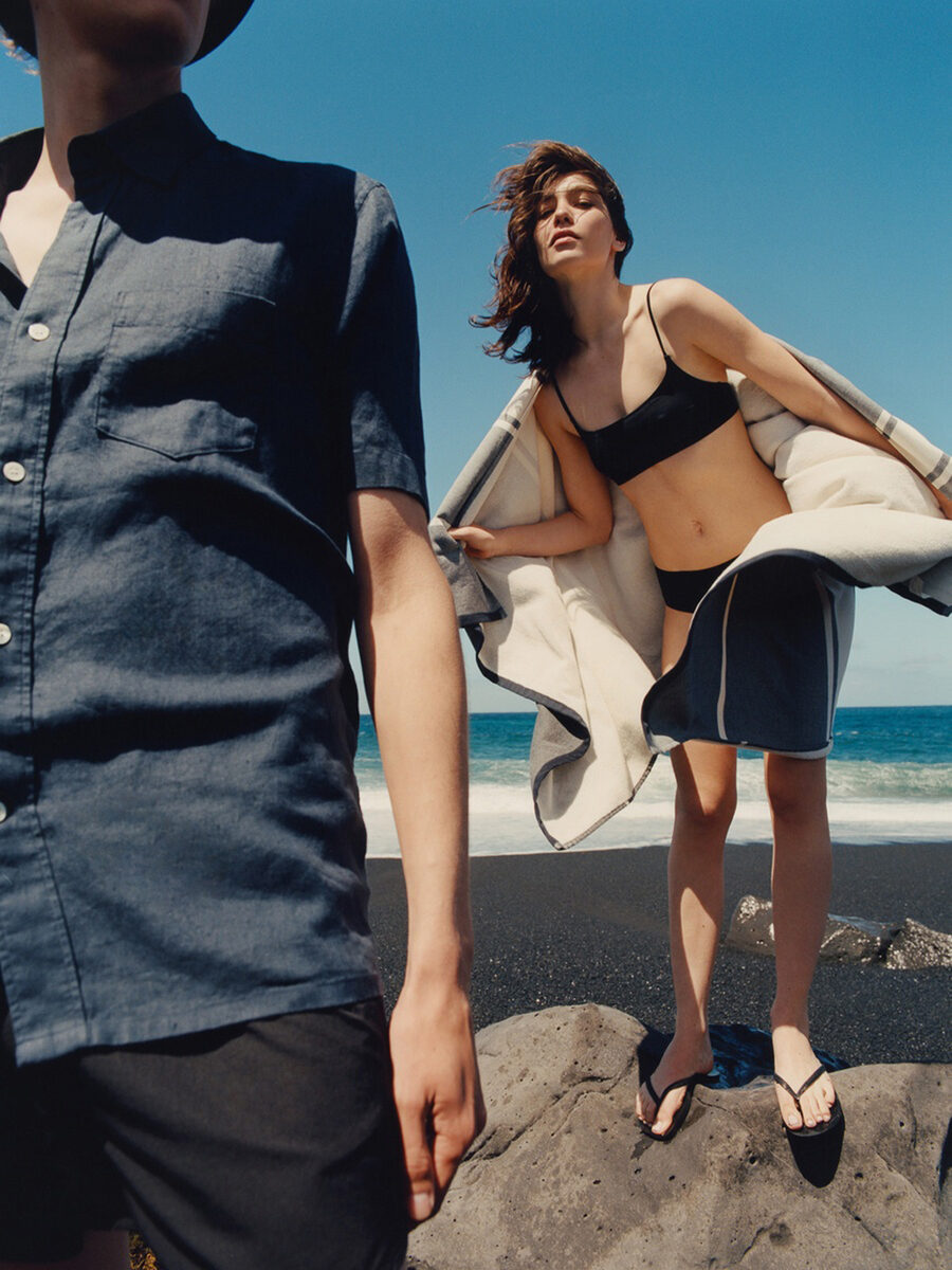 ARKET S/S 2021 Ocean campaign with styling by Isabelle Thiry c/o BIRD PRODUCTION, realized on the Canary Island of Lanzarote
