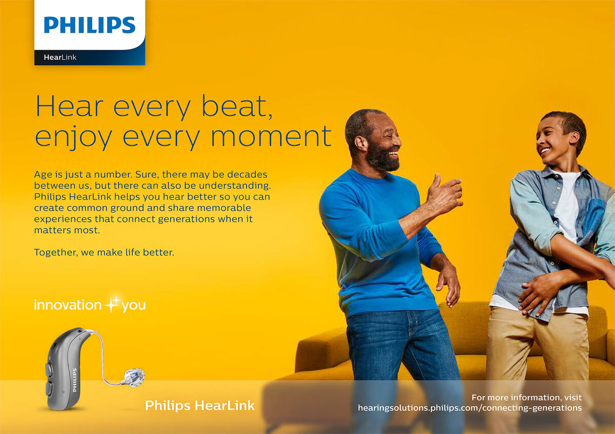STEPHANIE WENCEK POSTDESIGN : Kampagnenmotive 'PHILIPS HEARING AIDS. CONNECTING GENERATIONS.' für die innovativen PHILIPS HearLinks und die freie Strecke 'Nora'