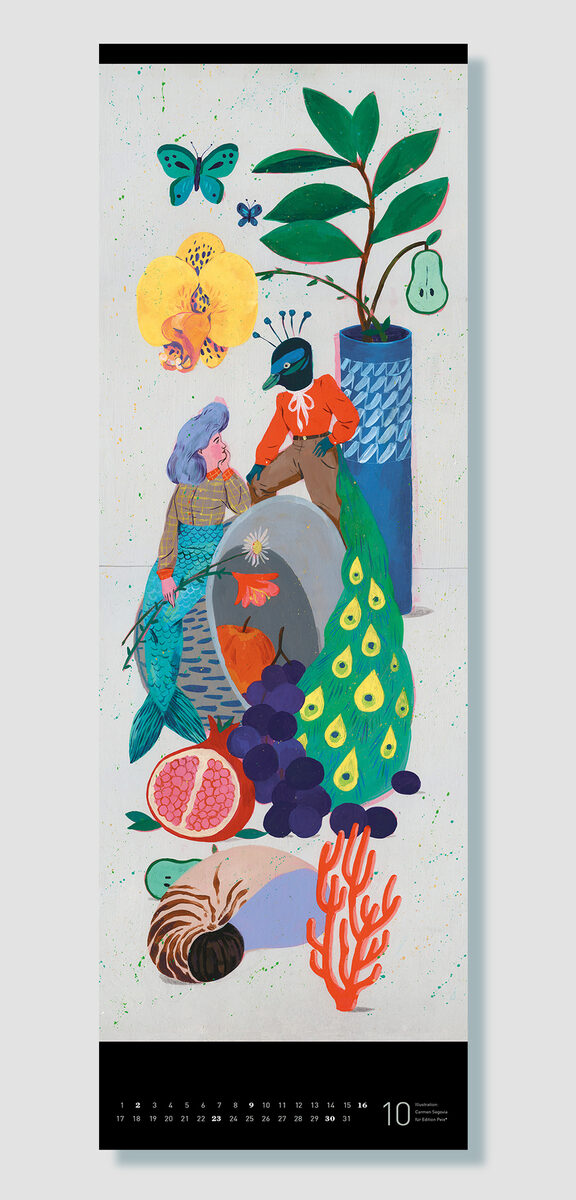 ‘CAVIAR CHAMPAGNE TRUFFLE PIG’ : <b>EDITION PEIX presents its annual 2022 calendar </b>with artwork by <b>six</b><b> illustrators from 2 AGENTEN</b> – special, individual, sophisticated and refreshingly colorful