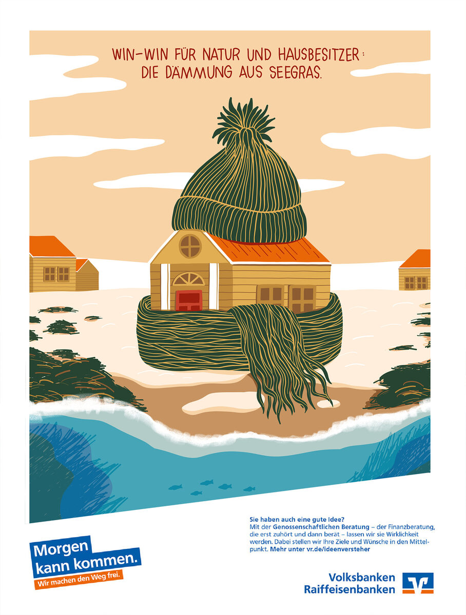 Morgen kann kommen. - Viktoria CICHON c/o ART ACT illustriert die VOLKSBANKEN / RAIFFEISENBANKEN-Kampagne für das Magazin BRANDEINS & zeigt Hand-Letterings