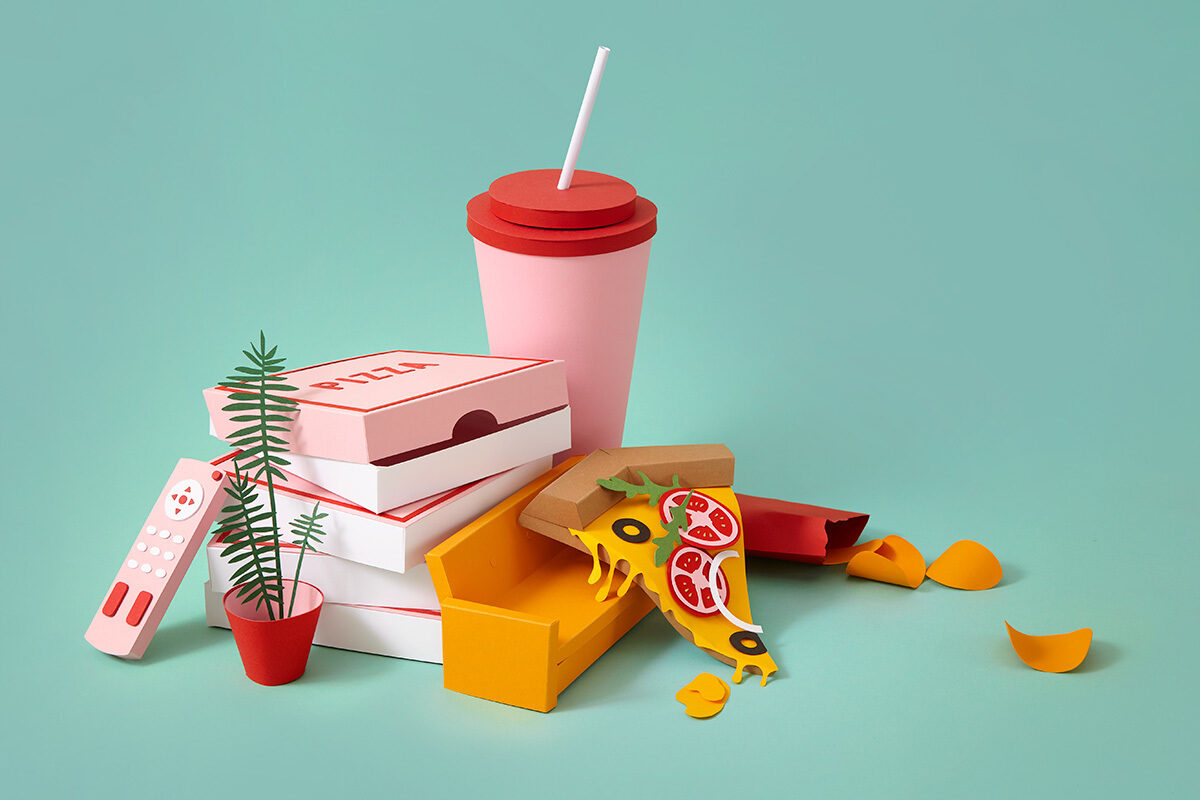 A cover and two inside motifs on the topic of ‘Healthy Nutrition’ for <b>PTA Woman</b> – paperart, styling and photography by <b>Maren SCHABHÜSER c/o DOUBLE T PHOTOGRAPHERS</b>