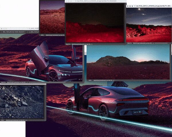 <b>XPENG</b> – the Chinese electric sedan is coming to Europe! Campaign visuals made with <b>MAGROUND</b>
