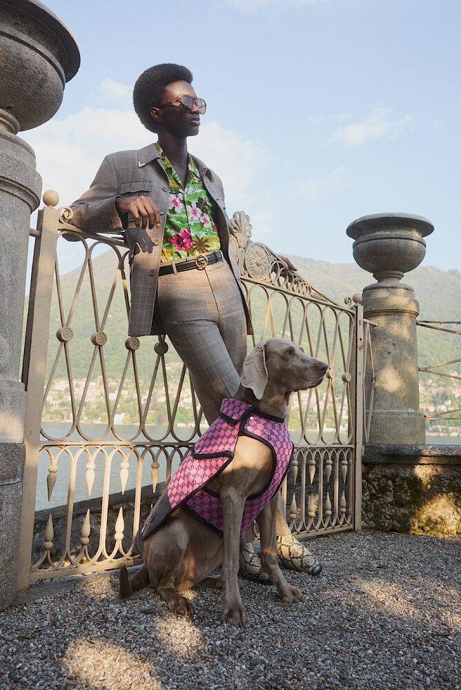 The new GUCCI PET COLLECTION photographed by Jana GERBERDING c/o BIRD PRODUCTION for MYTHERESA at Lake Como