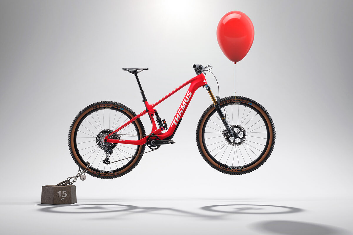 <b>THÖMUS Lightrider E Ultimate </b>- the lightest full-suspension electric mountain bike in the world, photographed by <b>TERENCE DU FRESNE</b>