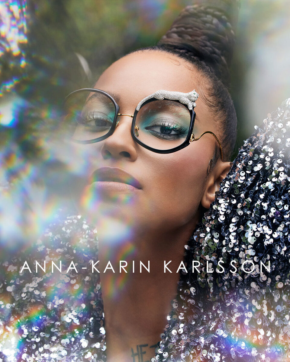 <b>ANNA-KARIN KARLSSON</b> Eyewear&nbsp;2023 campaign - glamorously staged by photographer <b>ASA TALLGARD</b>