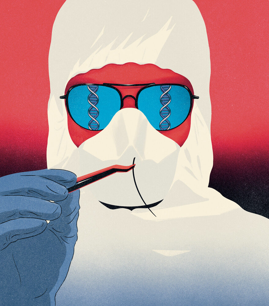 ‘New sciences solve cold cases’ illustrated by <b>Emmanuel POLANCO c/o SEPIA</b> for <b>LES ECHOS WEEKEND</b>