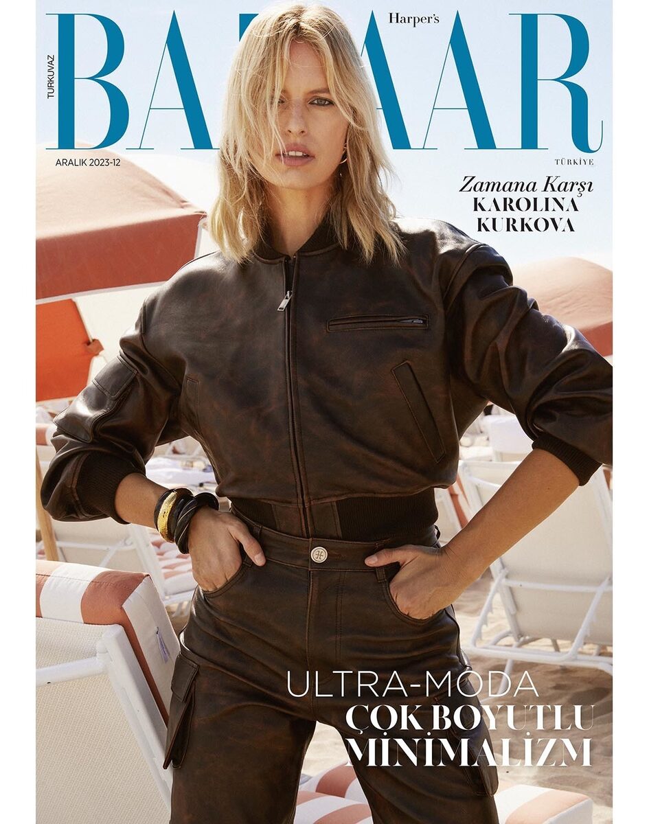 ‘Against Time’ – Karolina Kurkova is the timeless star of the cover spread in <b>HARPER’S BAZAAR Turkey December ‘23</b>, photographed by <b>Silja MAGG c/o ALYSSA PIZER MANAGEMENT</b>