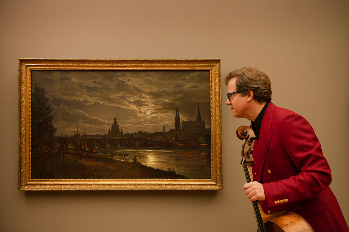 <b>DRESDEN MUSIC FESTIVAL 2024</b> themed upon HORIZONS – <b>Marco GROB c/o KRISTINA KORB</b> photographs Artistic Director Jan Vogler in the ‘Old Masters Picture Gallery’ in Dresden