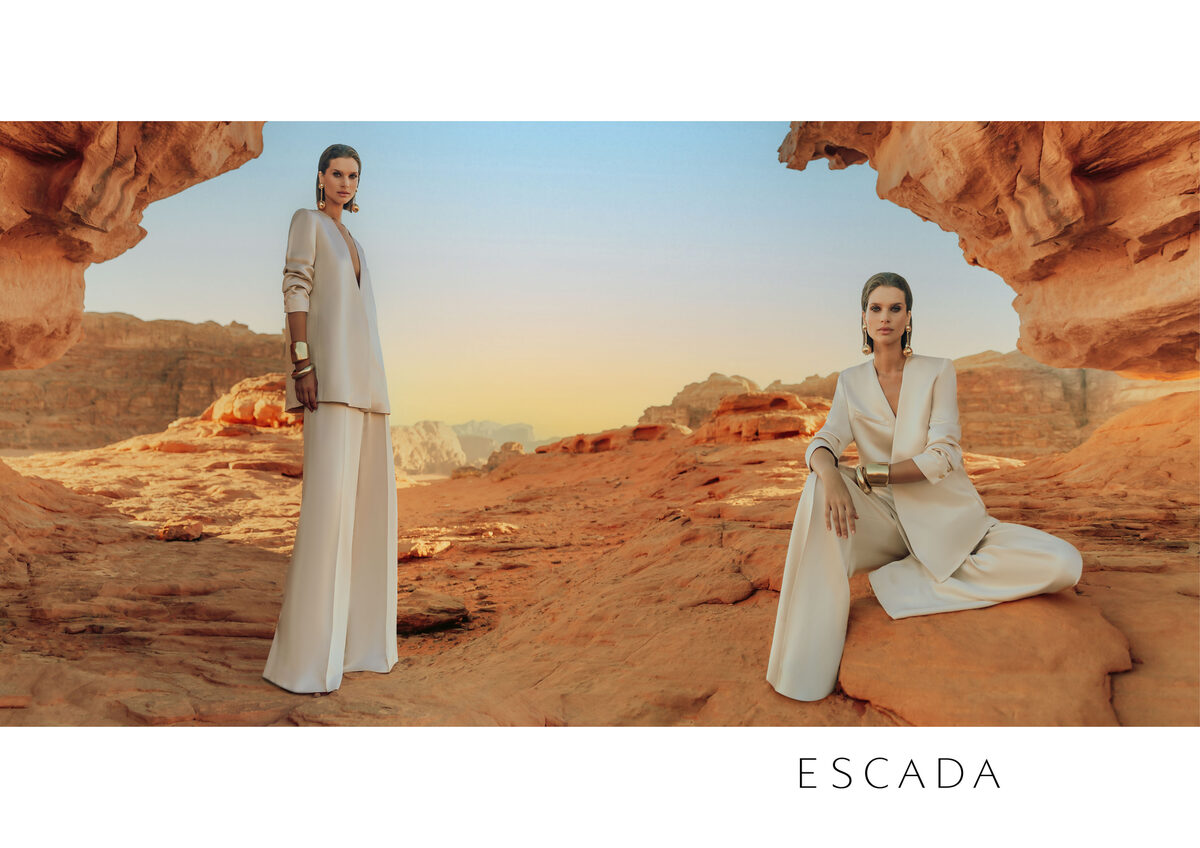 ‘It’s time to fantasize with us…’ the <b>ESCADA S/S 2023 campaign</b> whisks us away to picturesque&nbsp;<b>Jordan</b> <b>with</b> <b>model Lise Olsen</b><b> – between the desert and Dead Sea</b>