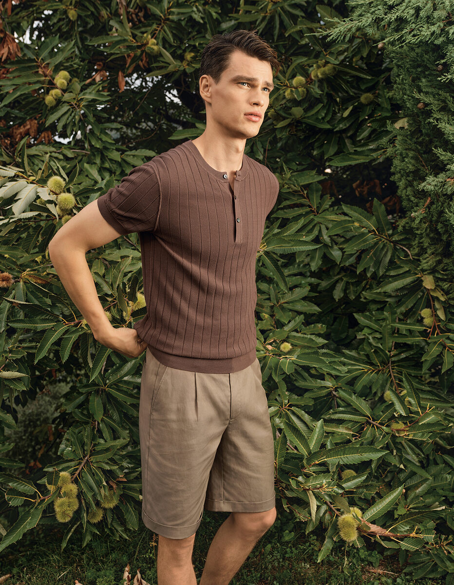 SACHA TASSILO HÖCHSTETTER photographs the AUTOSAN S/S ‘24 campaign featuring male model Filip Hrivnak at Lago di Como in Italy