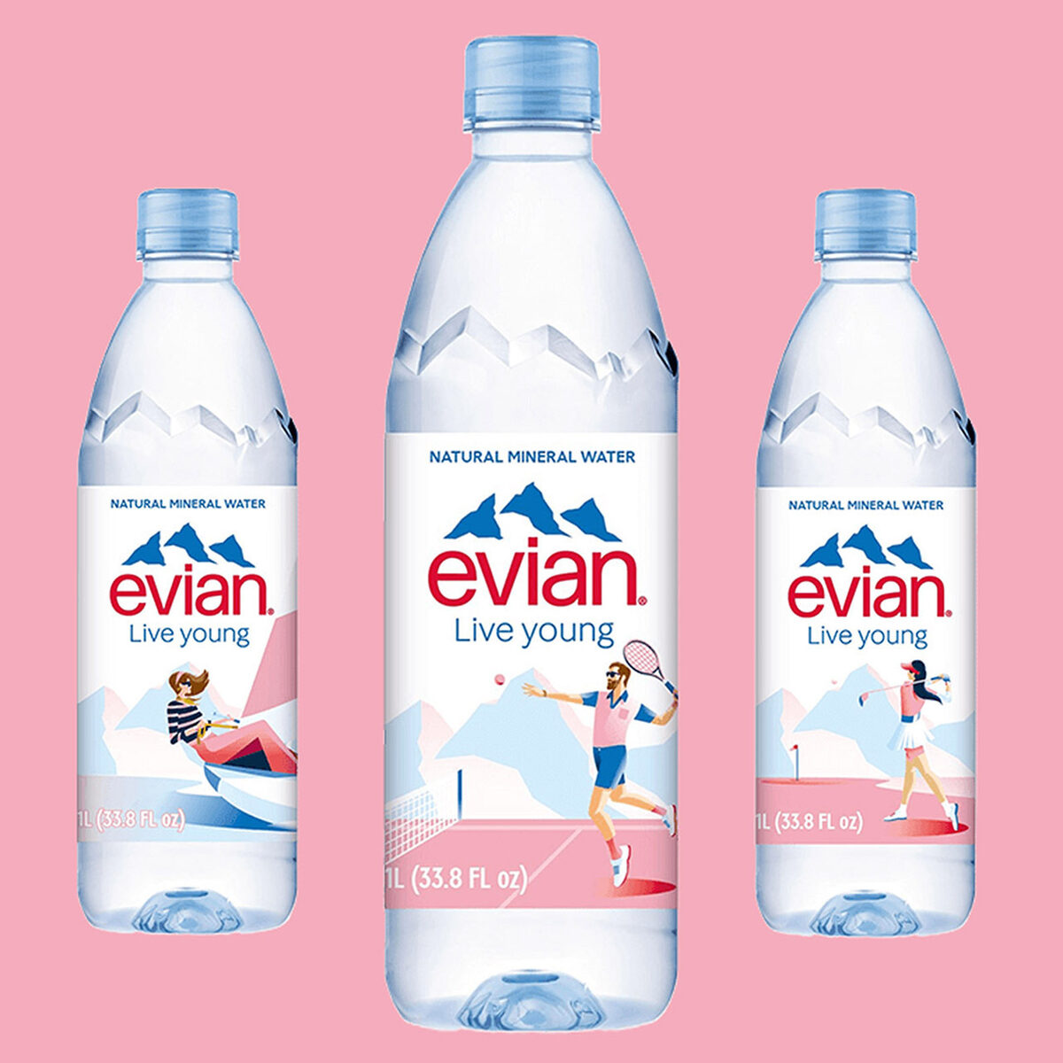 EVIAN 'Mountain of Youth Sport limited edition' - Label design by Pietari POSTI c/o 2AGENTEN