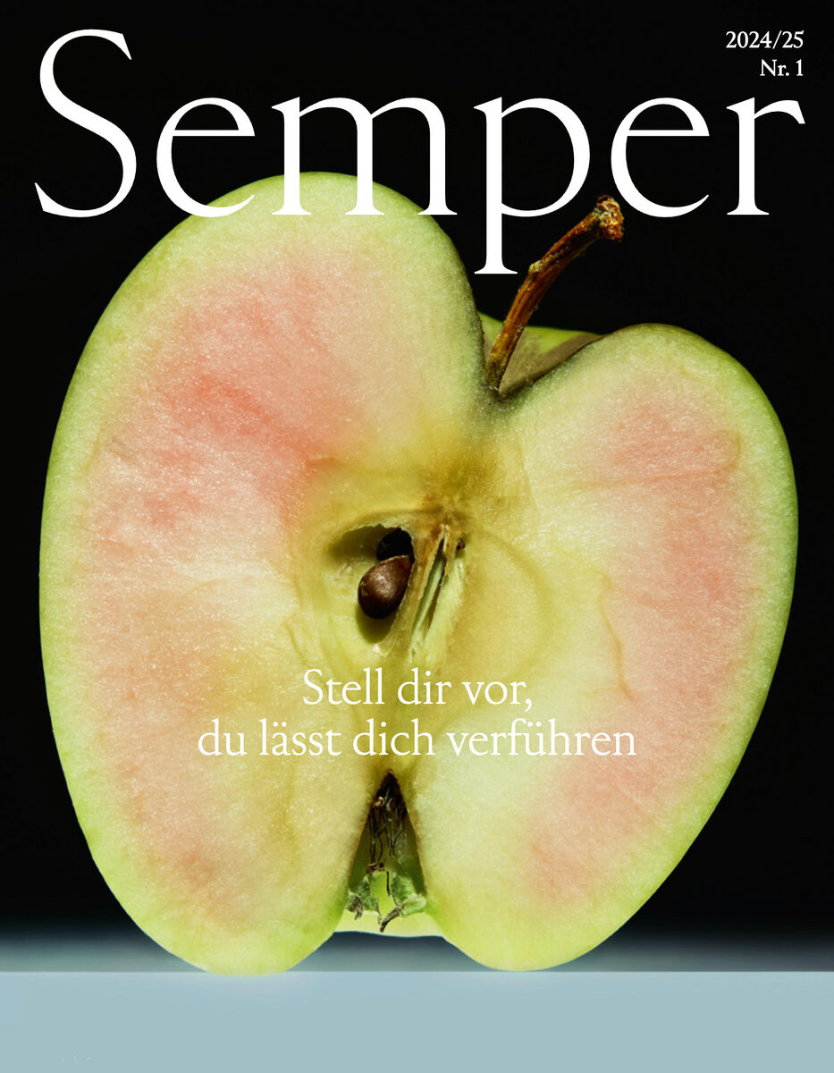 'imagine you let yourself be seduced' - the cover apple for the <b>SEMPER OPER</b> magazine was photographed by <b>Tim SONNTAG c/o JULIA WALDMANN</b>