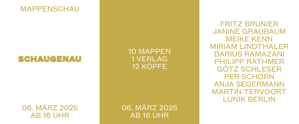 <b>GoSee </b>recommends: <b>SCHAUGENAU – Portfolio Review for the Creative Industry </b>on March 6th, 2025 at <b>LUNIK BERLIN</b>